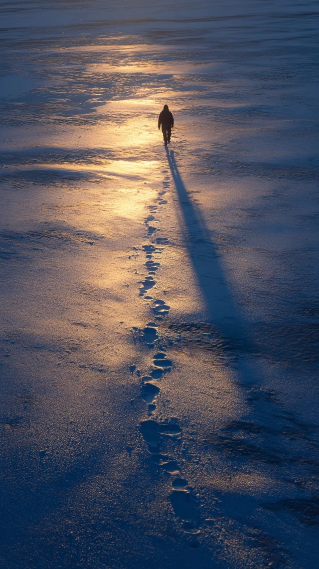 Frozen World Lone Walker Footprints