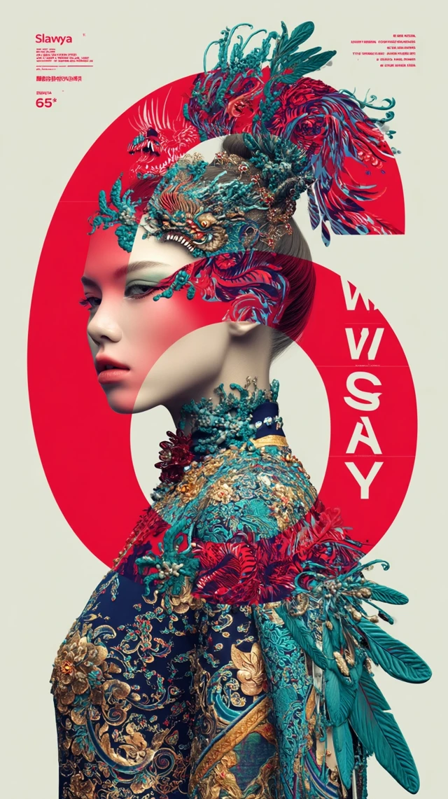 Surreal Malaysian Kebaya Digital Collage Art