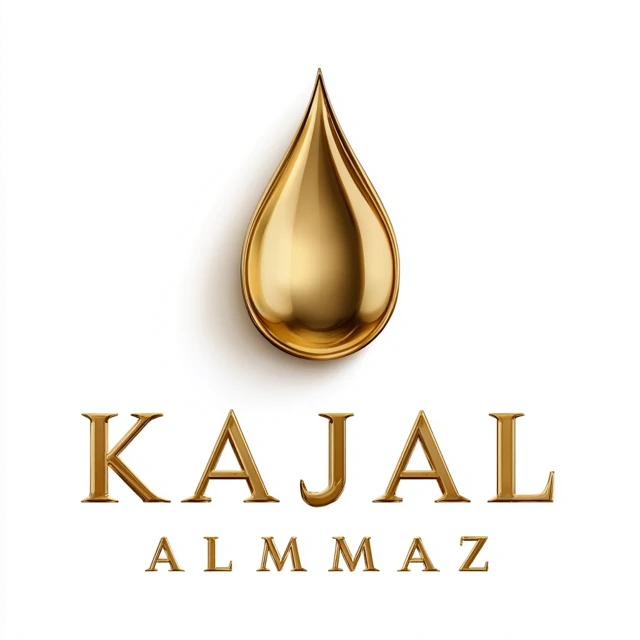 Kajal Almaz Perfume Logo Golden Drop Design