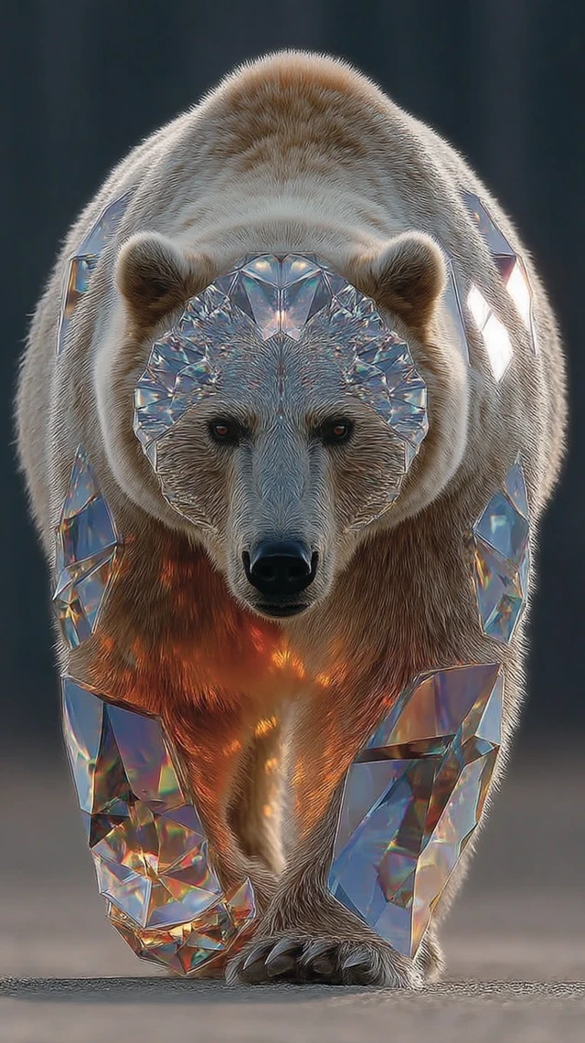 Diamond Gemstone Bear Photorealistic Art
