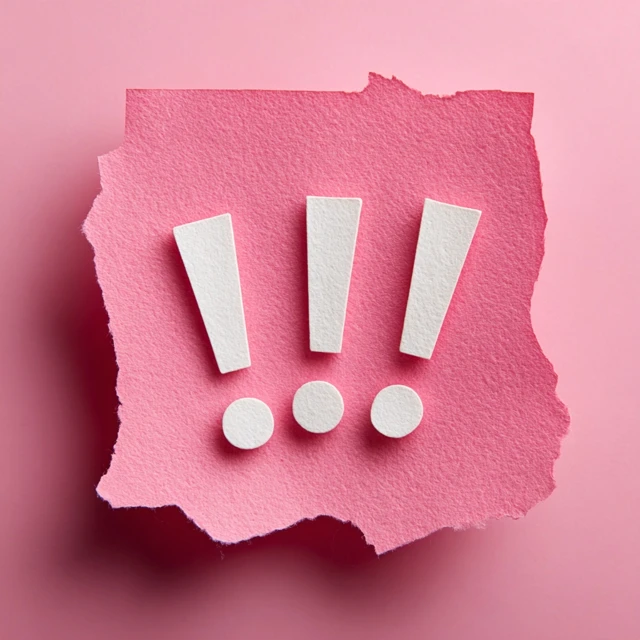 Pink Paper with Exclamation Marks