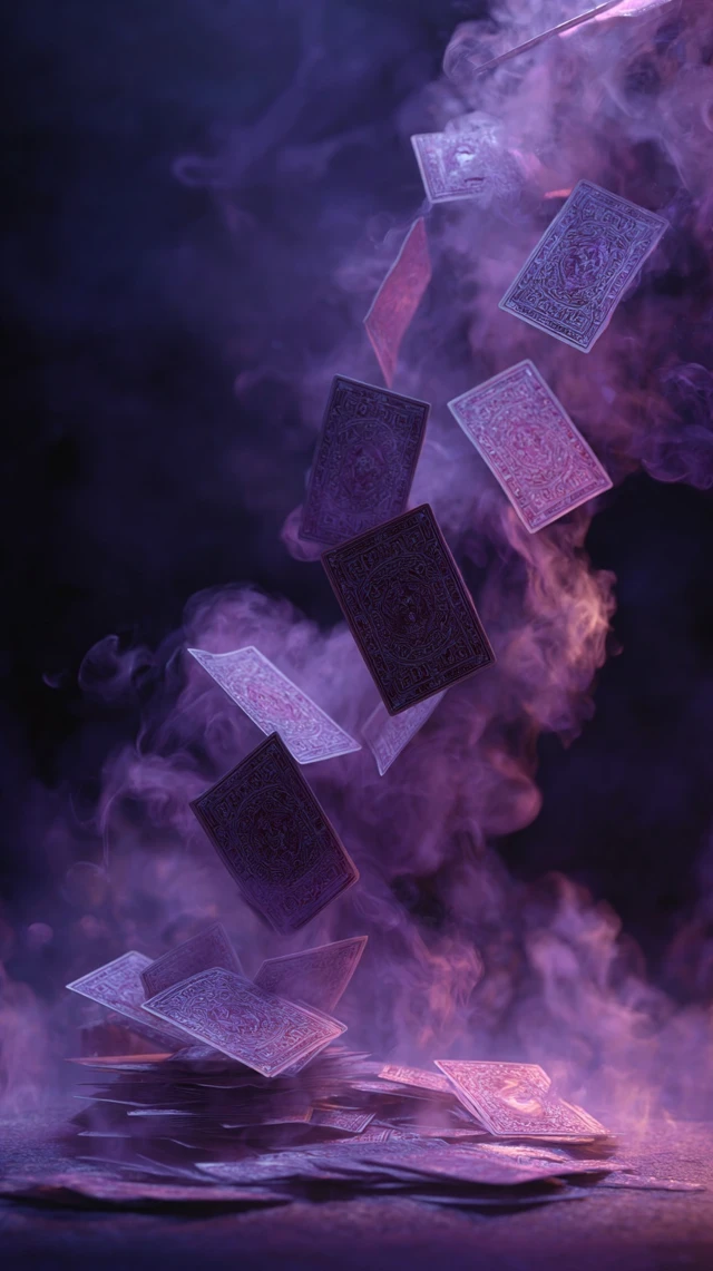 Mystical Tarot Cards in Slow Motion
