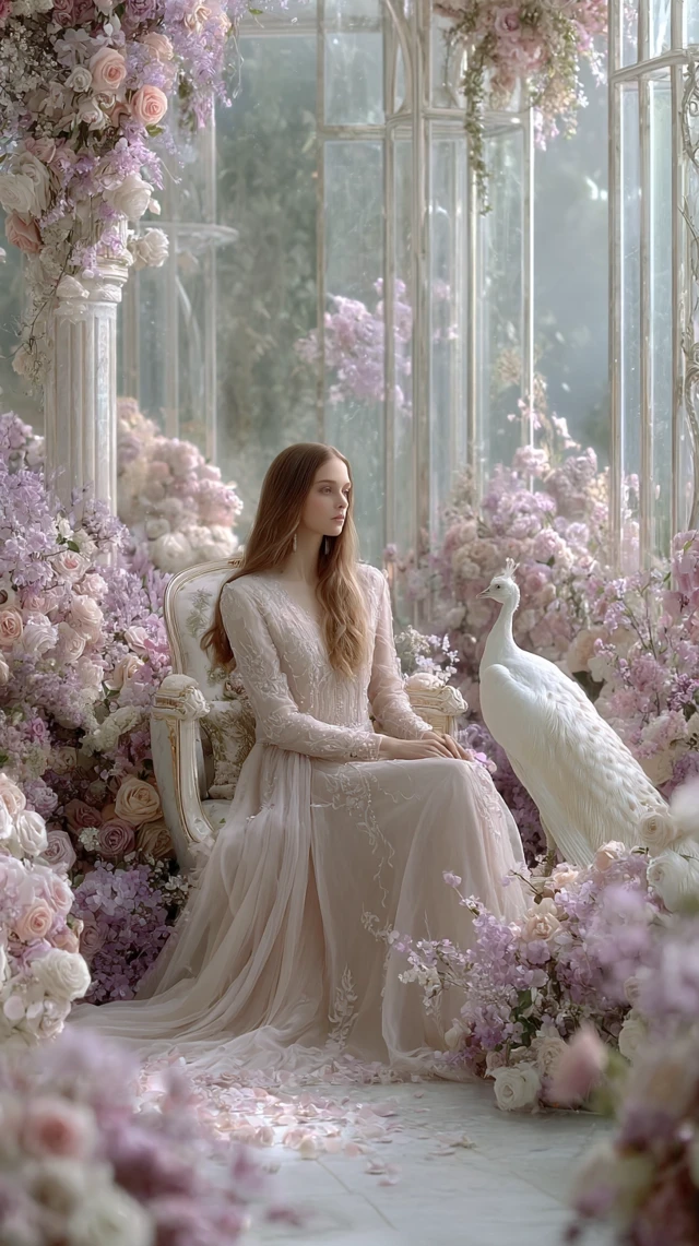 Majestic Woman in Crystal Palace Fantasy Art