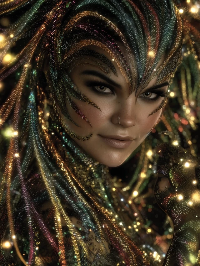 Cyber Baroque Female Bioluminescent Art