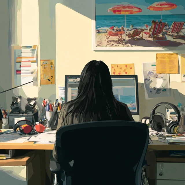 Secretary Working at Desk