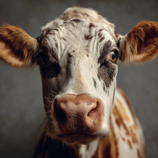 Close-up of a Beautiful Cow with Unique Markings