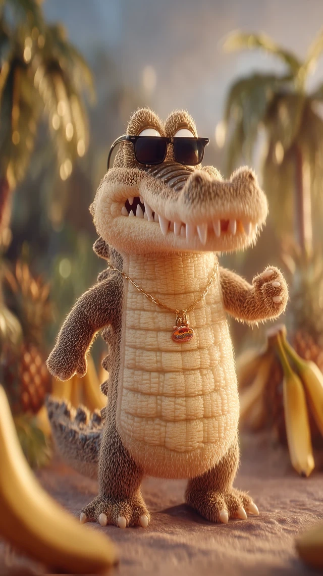 Cartoon Crocodile Banana Hybrid