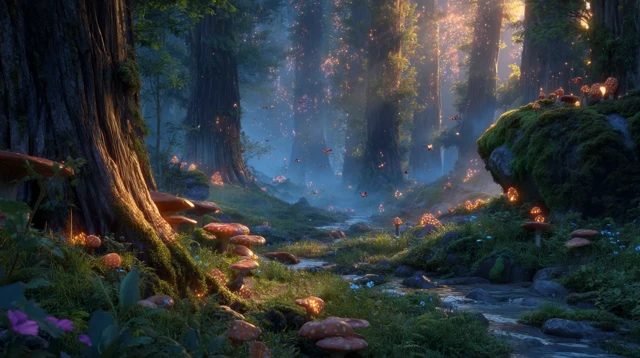 Enchanted Forest Dawn 3D Animation