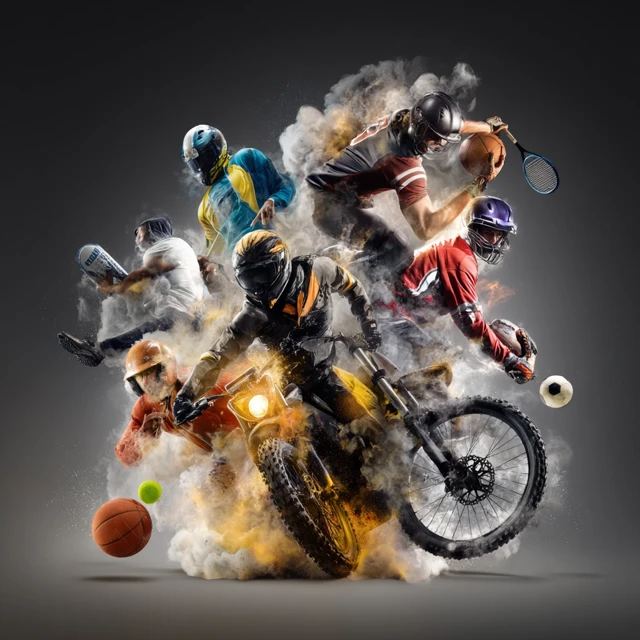 Sports Action Image Motorbike Soccer Tennis Rugby Formula 1