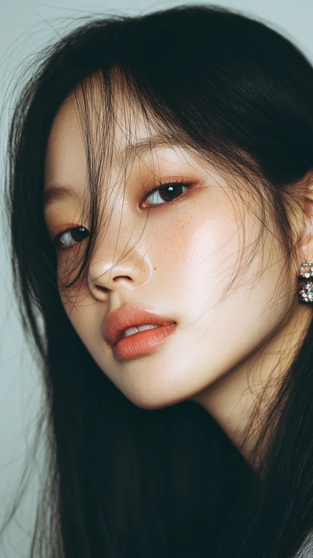Beautiful Korean Girl Portrait - Flawless Skin and Gentle Eyes