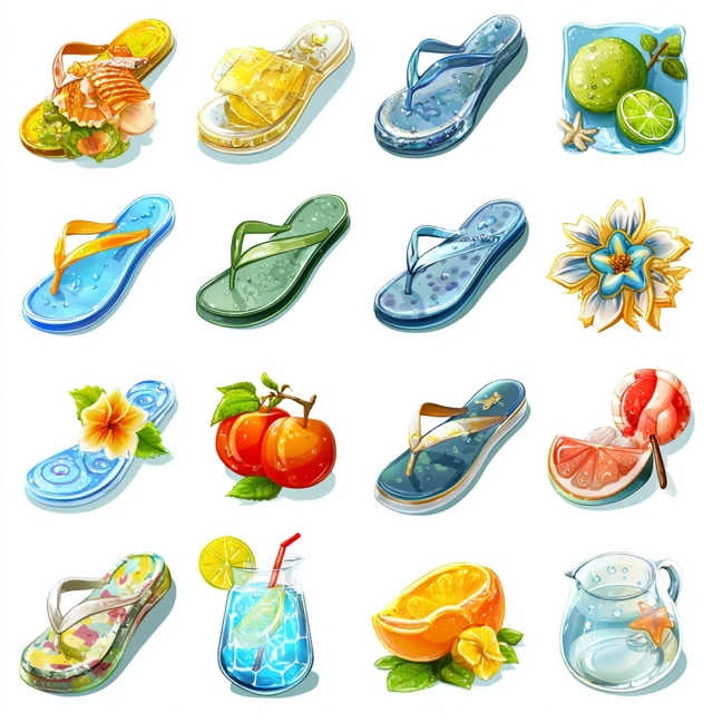 3D Summer Icons Set Vibrant and Refreshing