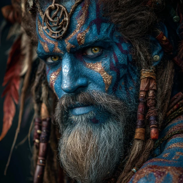 Blue Skinned Warrior Fantasy Photograph