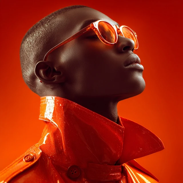 Afrofuturistic Portrait in Orange Sunglasses