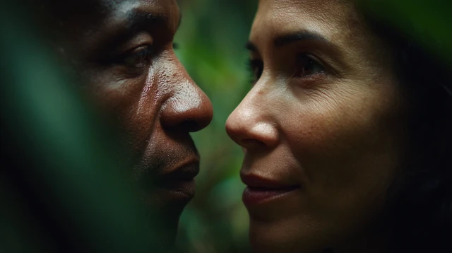 Portrait of Two People in Nature