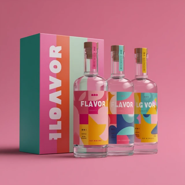 FLAVOR Vodka Package Design Modern Abstract Colors