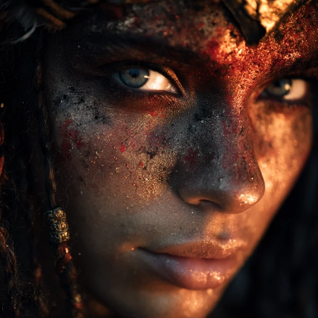 Fire Queen Dark Cinematic Portrait