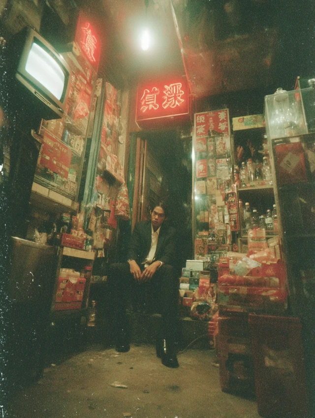 90s Grunge Portrait Malaysian Man Polaroid