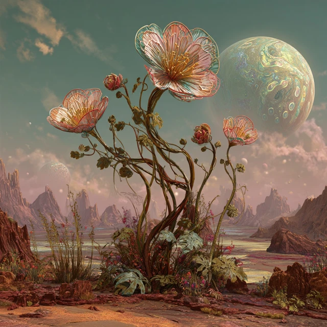 Alien Flower Species on Distant Planet