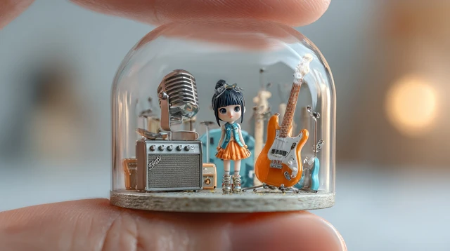 Chibi Musician In Glass Capsule Digital Art