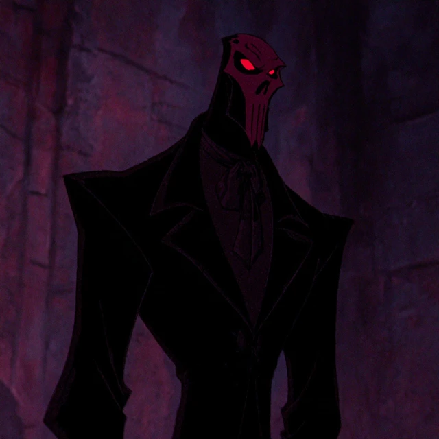 Gothic Masked Man 1970s Cartoon Style