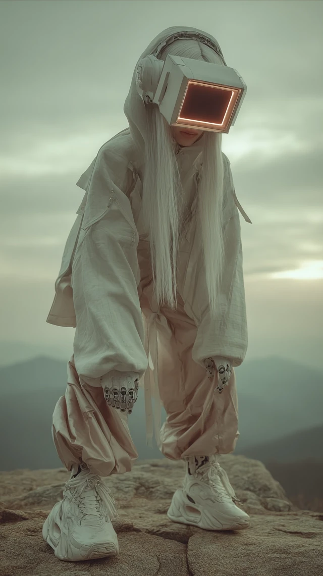Cyberpunk Cyborg in Wilderness