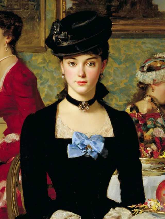 Victorian Lady Tipping the Velvet Cinematic Illustration