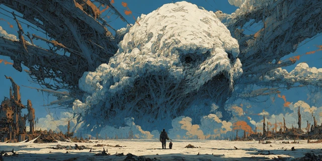 Giant Creature and Ruins Concept Art