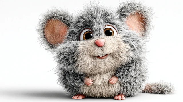Cute Chubby Mouse Pixar Style