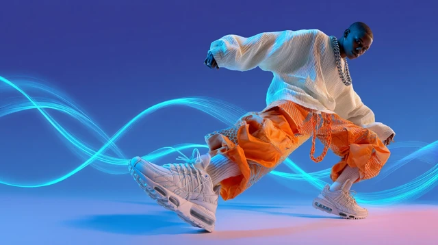 Nike Air Max Fashion Ad Dynamic Model Neon Design