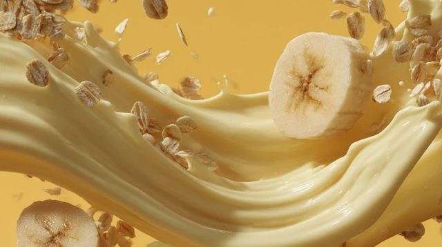 Milk Splash with Banana Oats Photography
