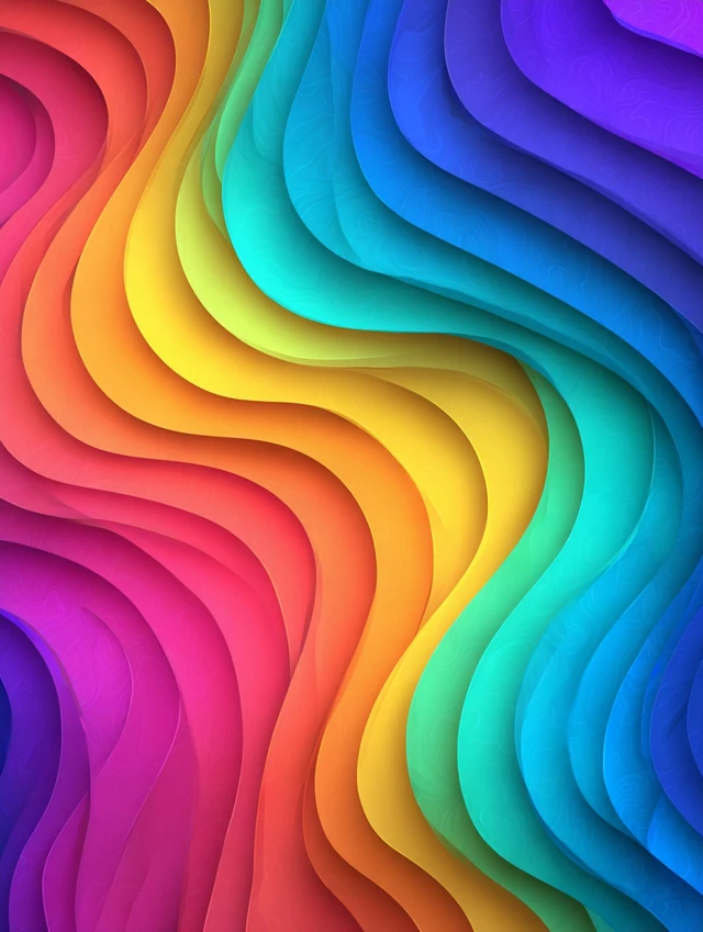 Rainbow Gradient Wavy Paper Texture Design Background