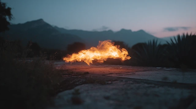 Ethereal Fire Abstract Photo with Blurred Background