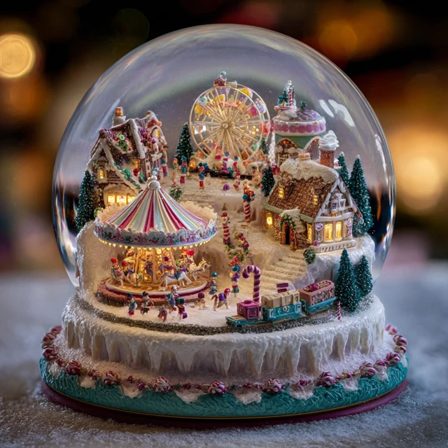 Miniature Christmas Snow Globe Wonderland