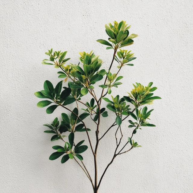 Green Plant Against White Background