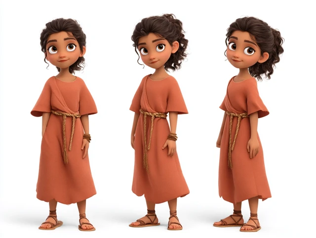 3D Pixar Biblical Girl Sofia Character Sheet