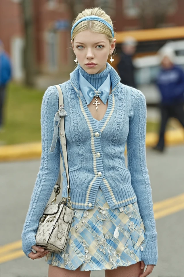 Cinderella-Inspired Teen in Prep School Fashion