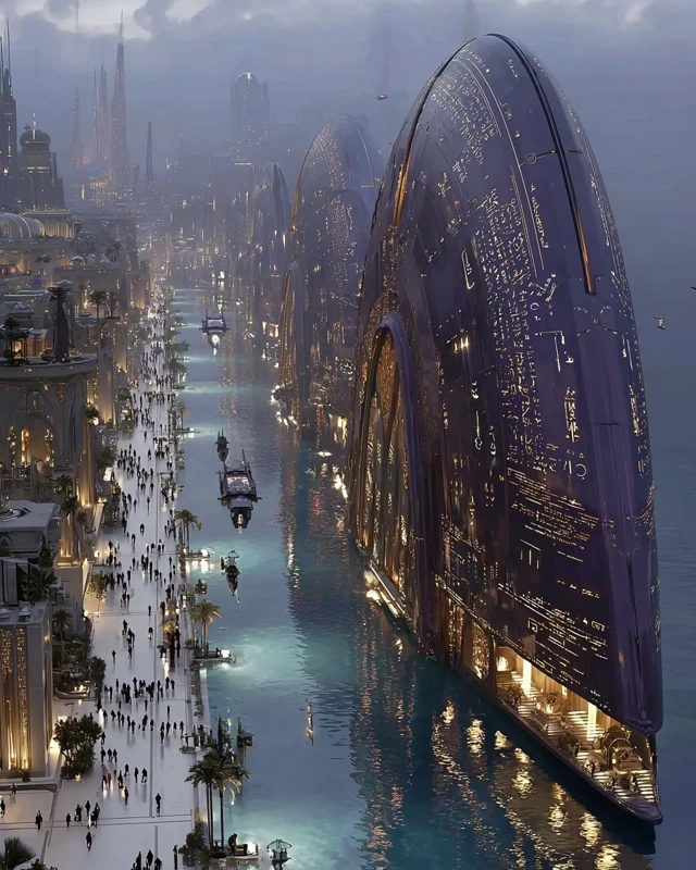 Futuristic SciFi Cityscape  Awe Inspiring Empire