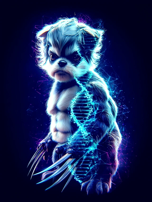 Wolverine Frenchie DNA Helix Super Hero Art