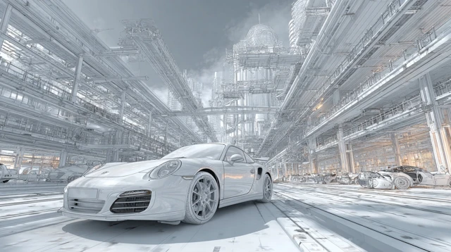3D Car Wallpaper Futuristic Cityscape