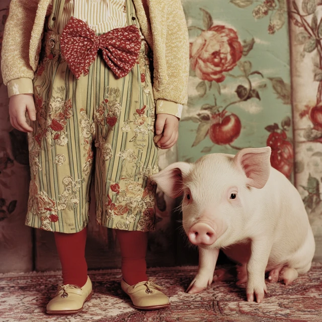 American Child Illustration in Botero Style