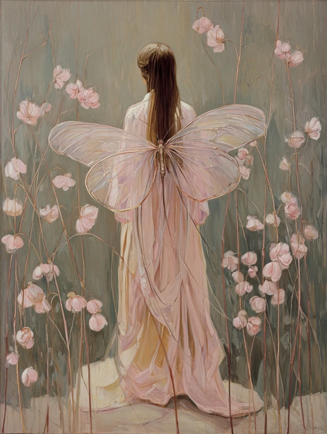Butterfly Fairy Painting Gustav Klimt Style