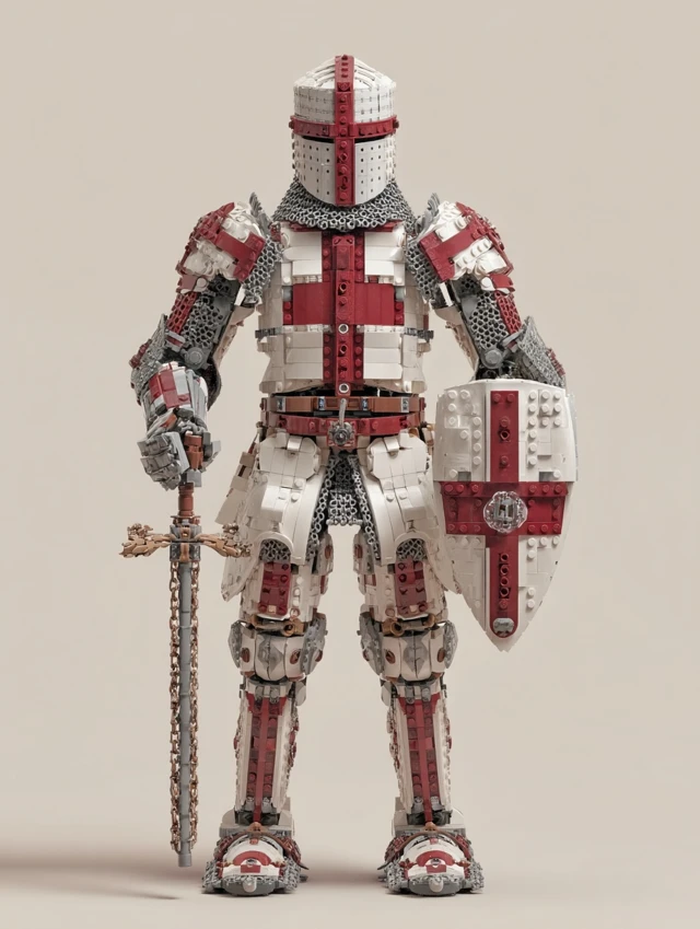 Lego Crusader Knight Detailed Armour Illustration