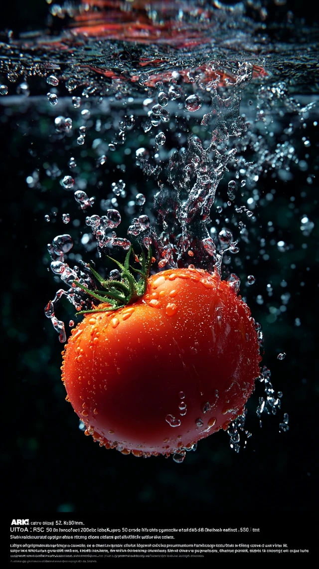 Tomato Splash in Water: Macro Photography