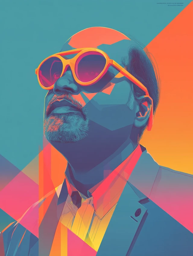 Modern Portrait with Neon Sunglasses