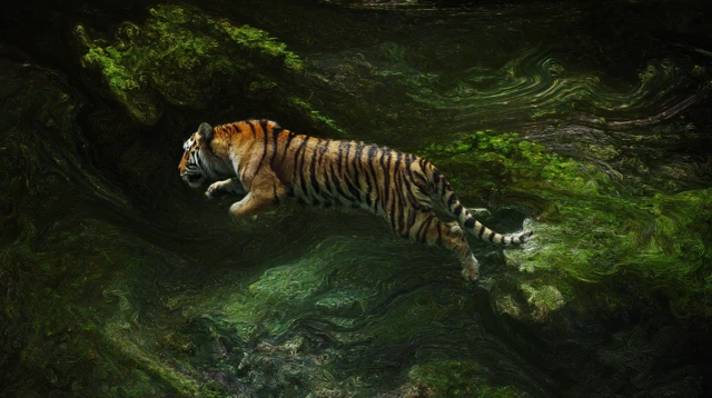 Tiger in Rainforest Fractal Art National Geographic