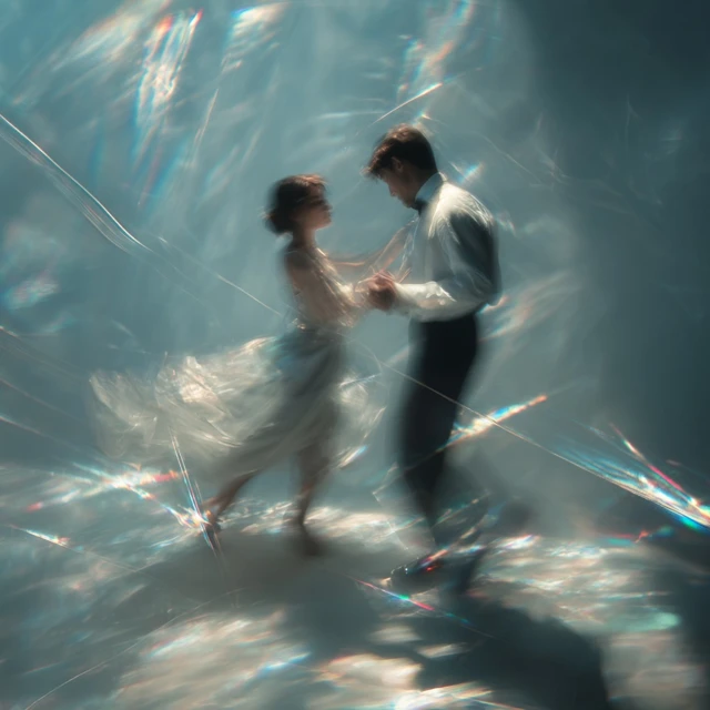 Dreamlike Dance Couple Refraction Art