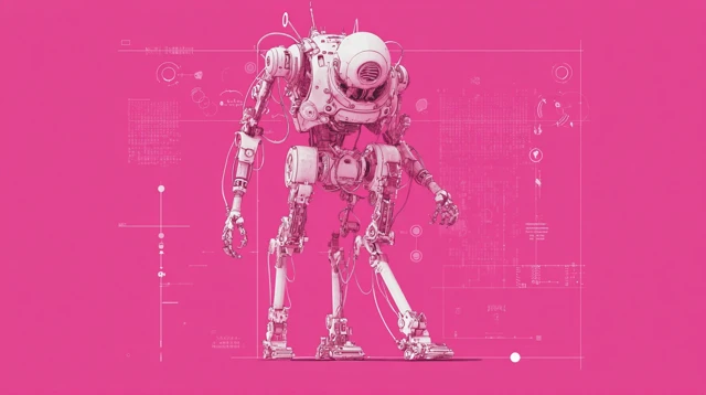 Futuristic Robot Design Pink Background Technology