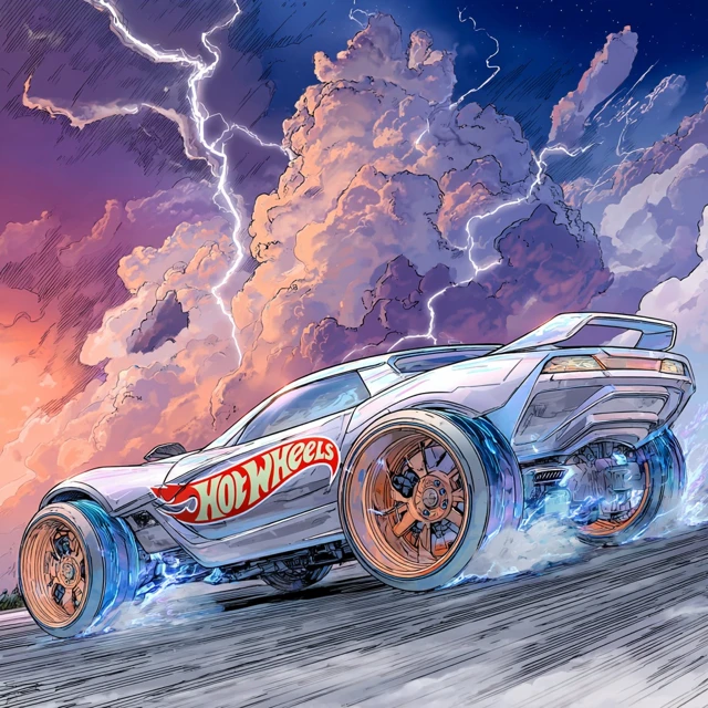 Storm XMen Hot Wheels Car Comic Art