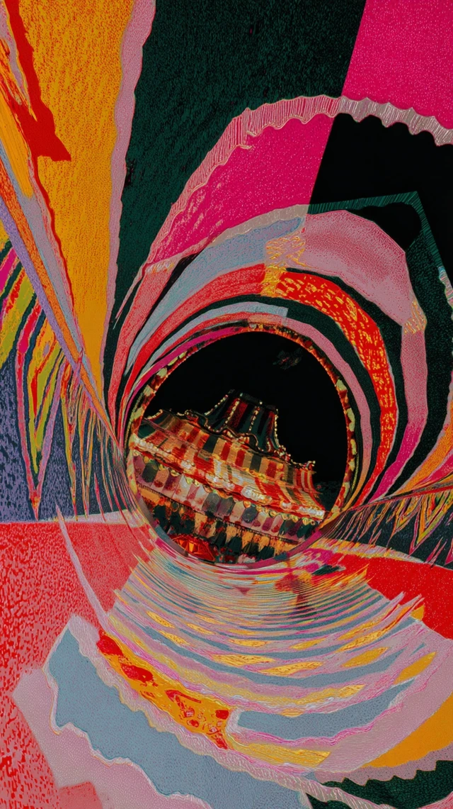 Vortex Funhouse Mirrors A Colorful Psychedelic Design
