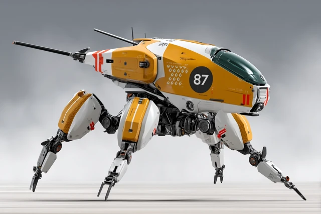 Futuristic Mecha in a Cyberpunk World